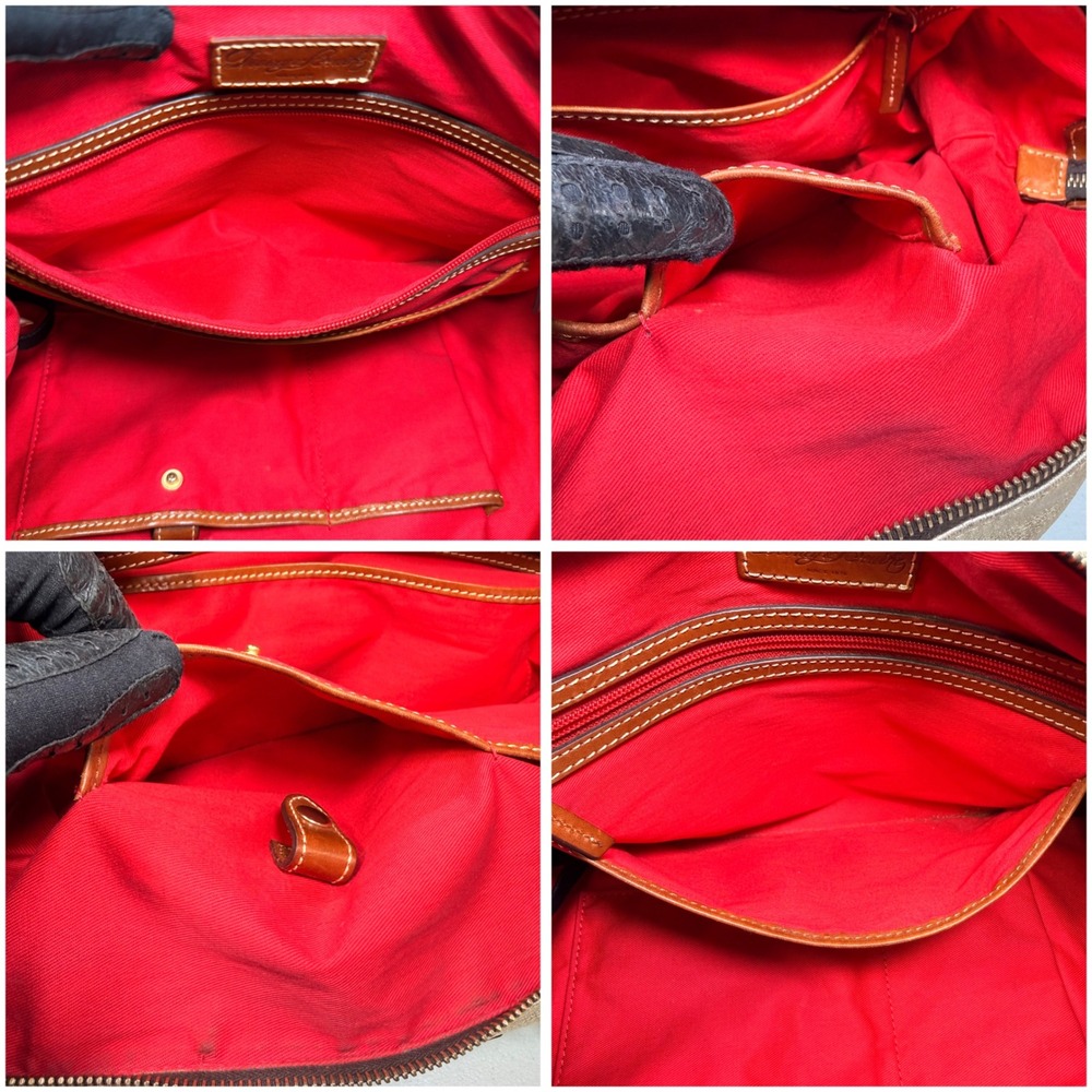 Dooney & Bourke O-Ring Shopper Tote Metallic Gold Bronze Leather Shoulder Bag L - Picture 7 of 15